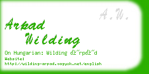 arpad wilding business card